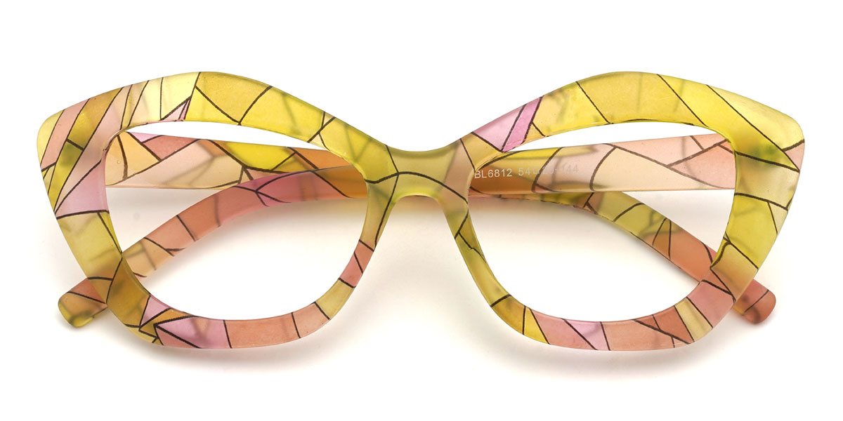 Zöld rózsaszín Tanya Szemüveg - Cat Eye Glasses