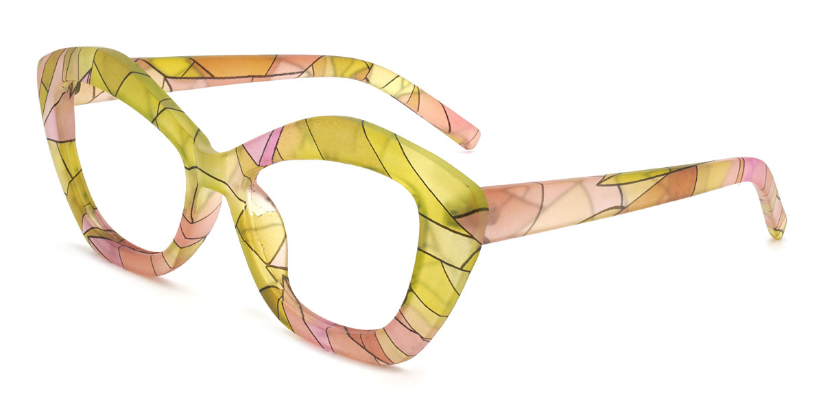 Zöld rózsaszín Tanya Szemüveg - Cat Eye Glasses