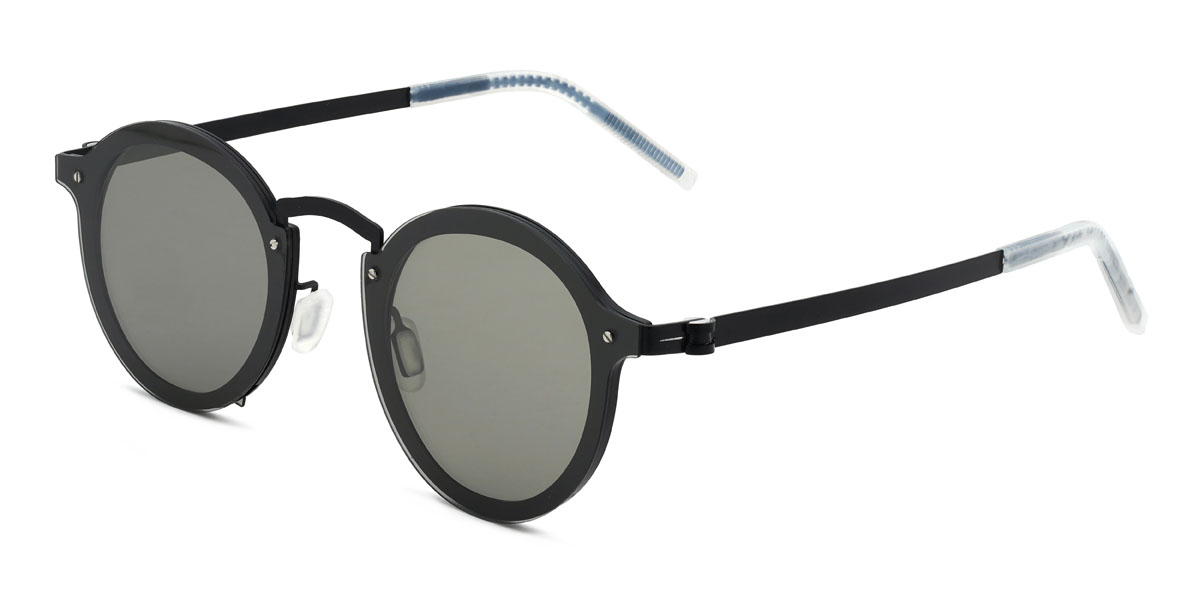Schwarz Grau Basma Brille - Oval Sunglasses