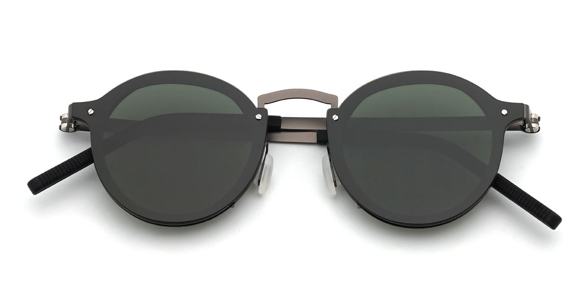 Fekete sötétzöld Basma Szemüveg - Oval Sunglasses