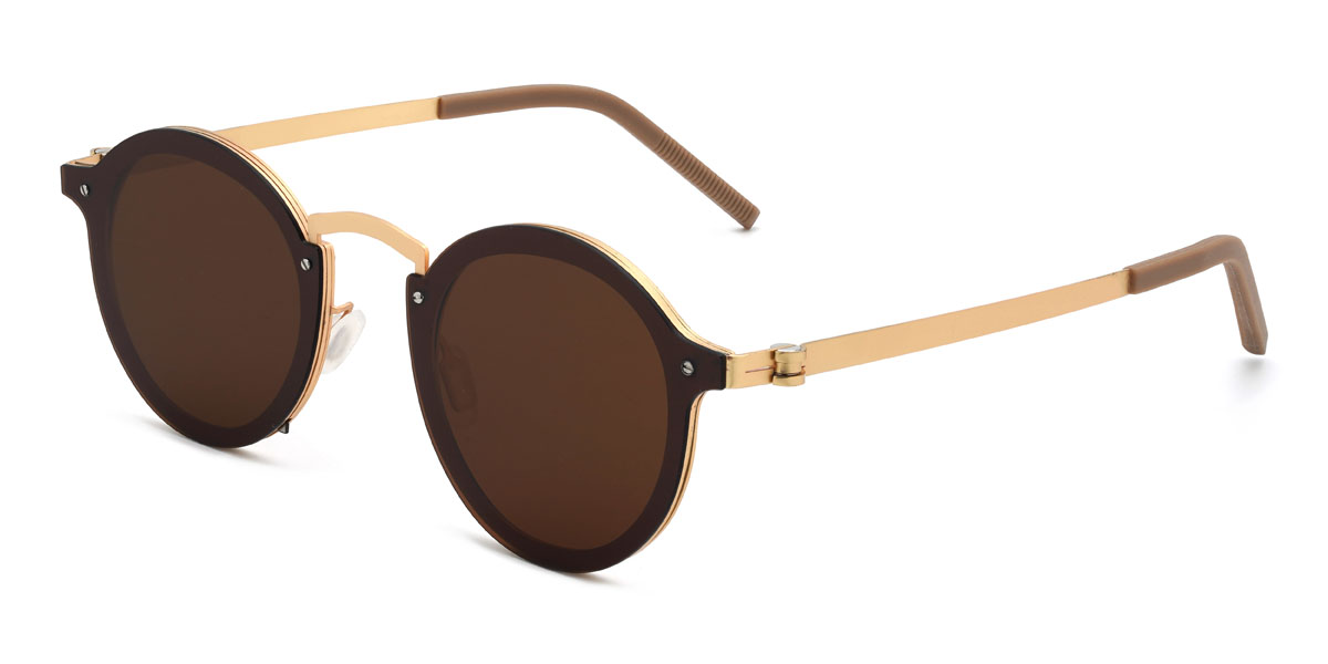 Arany barna Basma Szemüveg - Oval Sunglasses