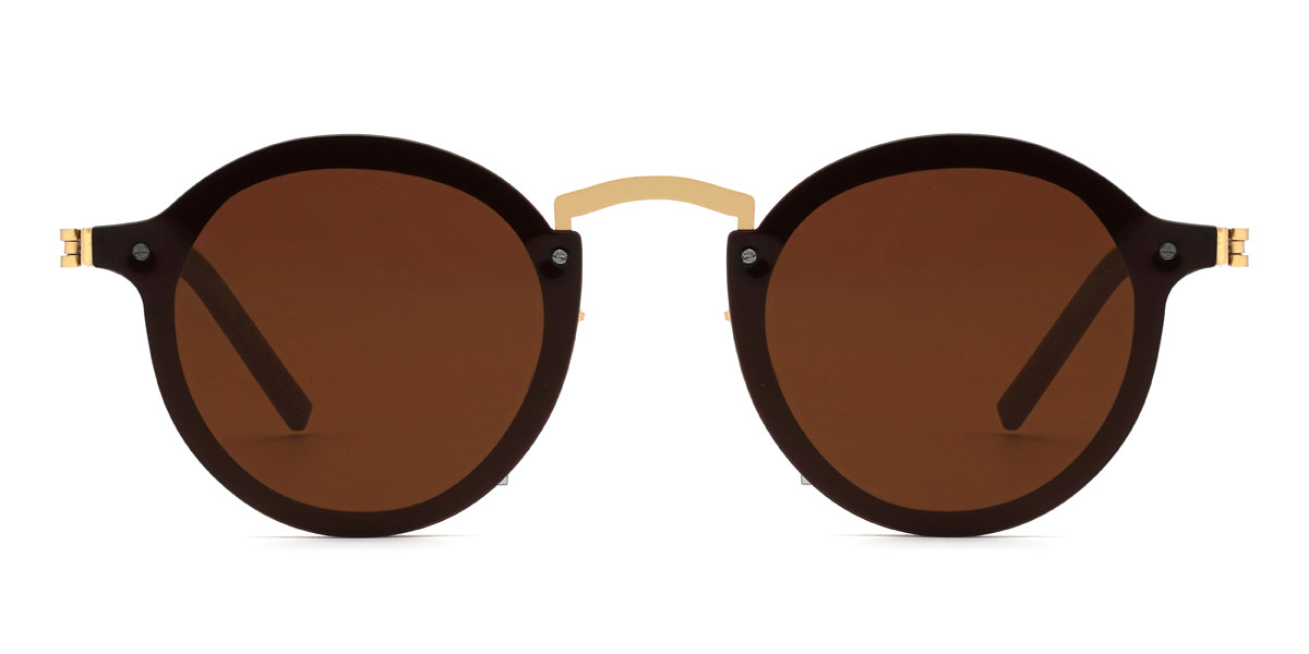 Arany barna Basma Szemüveg - Oval Sunglasses