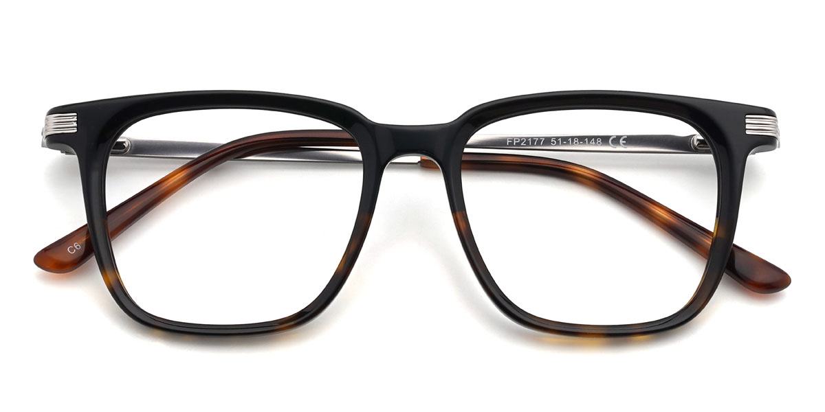 Schwarz Schildpatt Dulce Brille - Rectangle Glasses