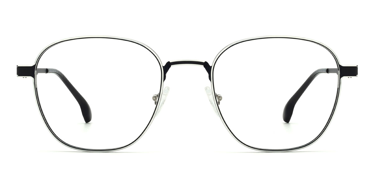 Schwarz Silber Verity Brille - Oval Glasses