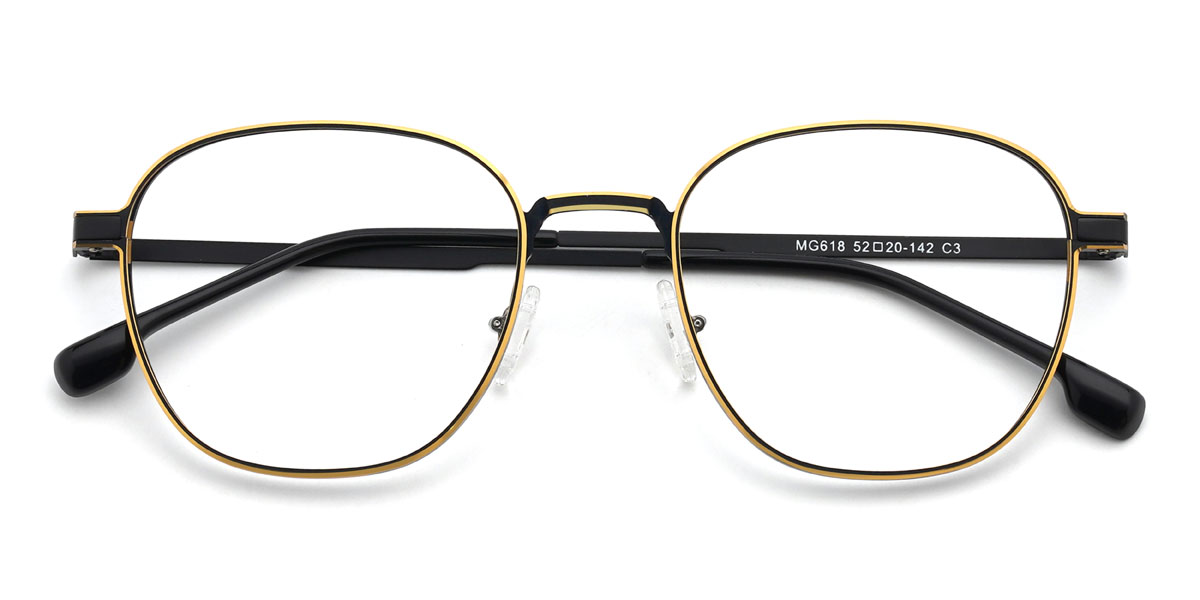 Gold Schwarz Verity Brille - Oval Glasses