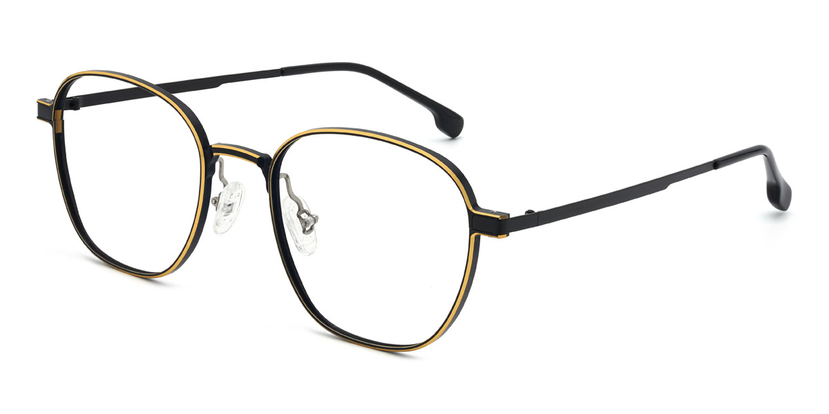 Gold Schwarz Verity Brille - Oval Glasses