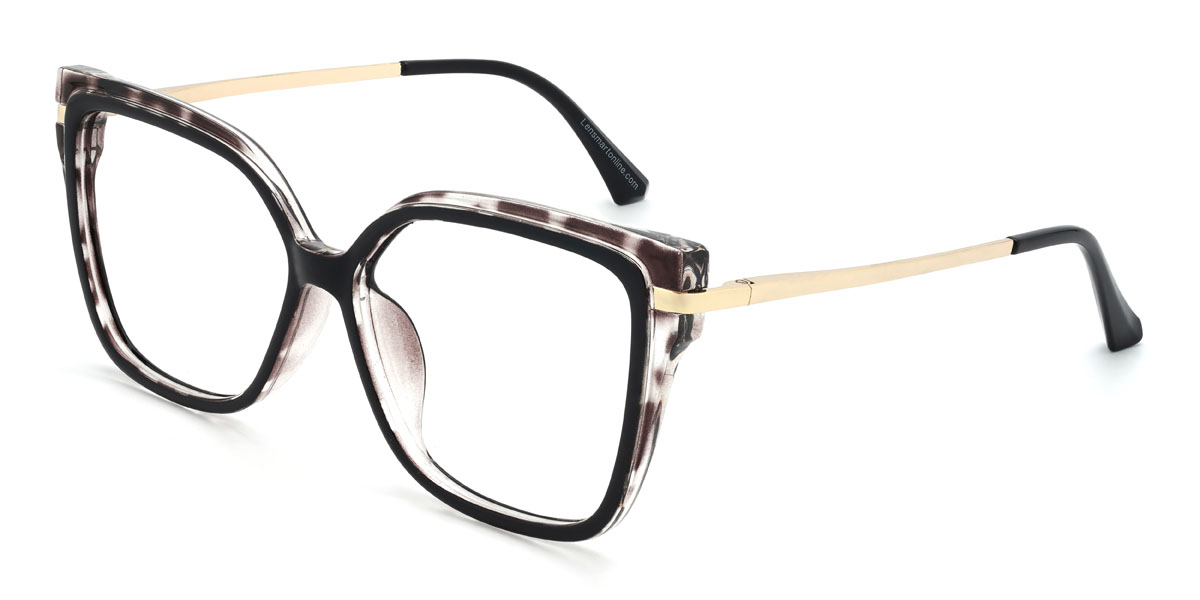 Black Brunette Spots Sarah Glasses - Square Glasses