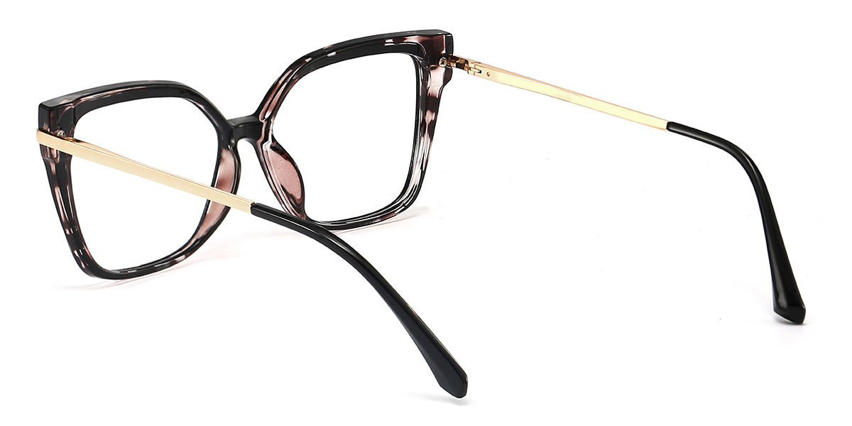 Black Brunette Spots Sarah Glasses - Square Glasses