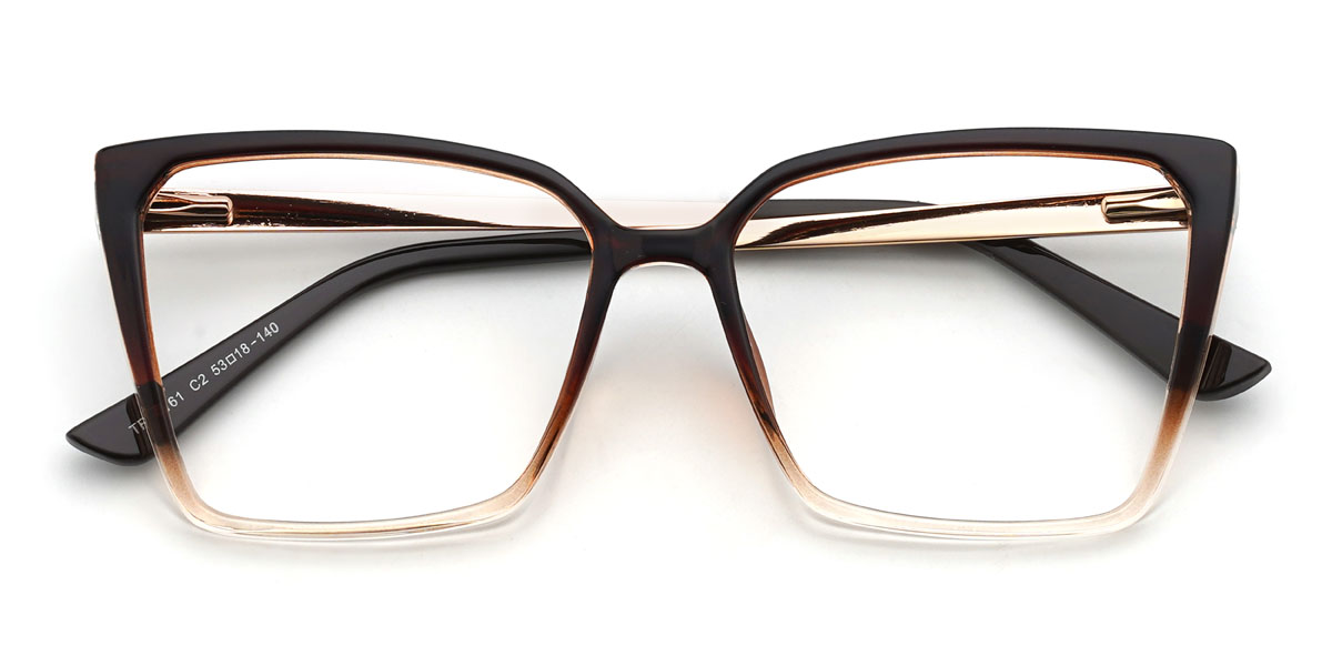 Dégradé Brun Damani Lunettes - Square Glasses