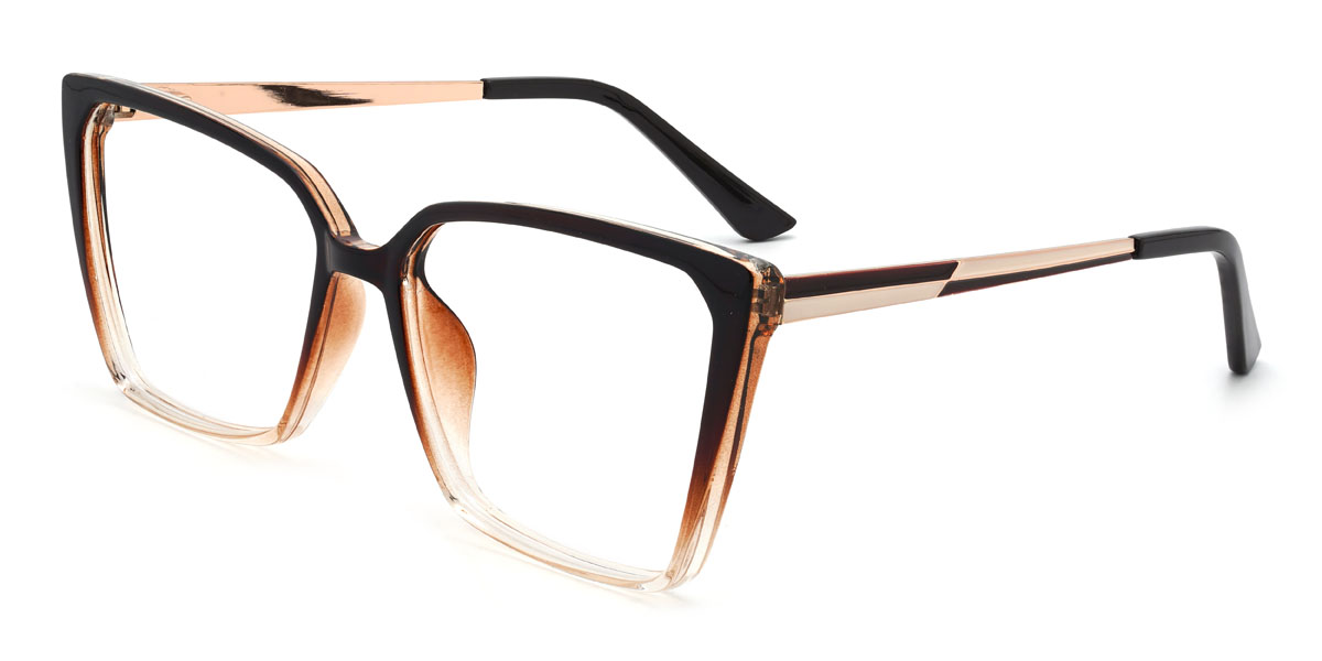 Dégradé Brun Damani Lunettes - Square Glasses