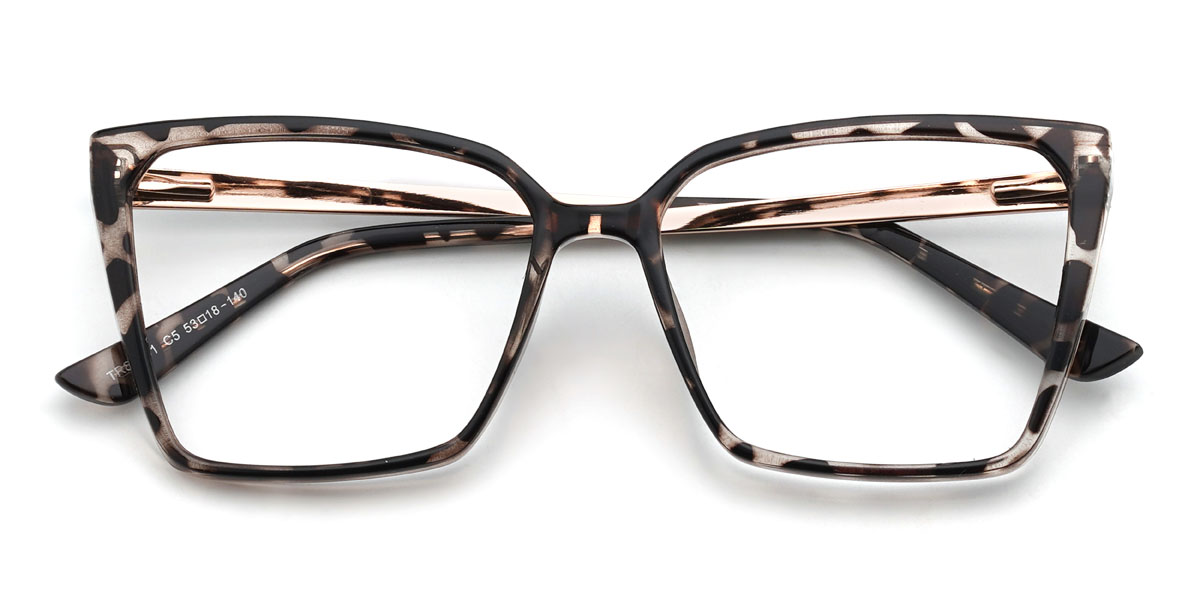 Noir Écaille de tortue Damani Lunettes - Square Glasses