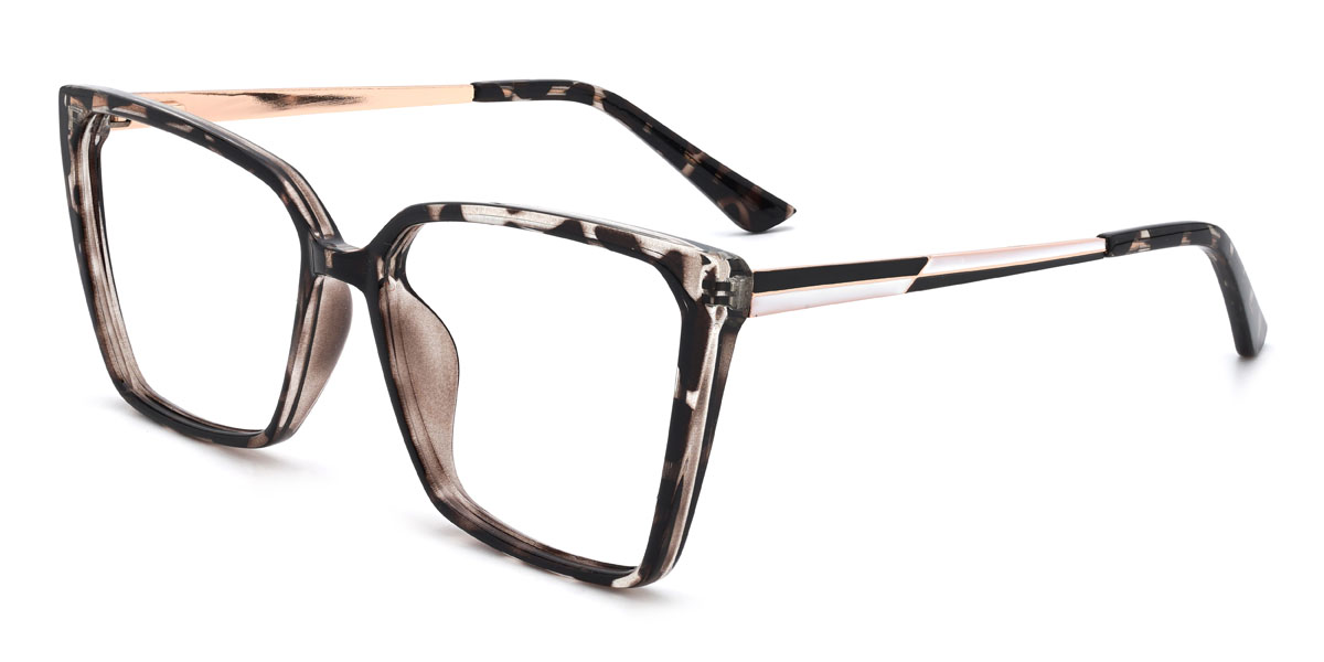 Noir Écaille de tortue Damani Lunettes - Square Glasses