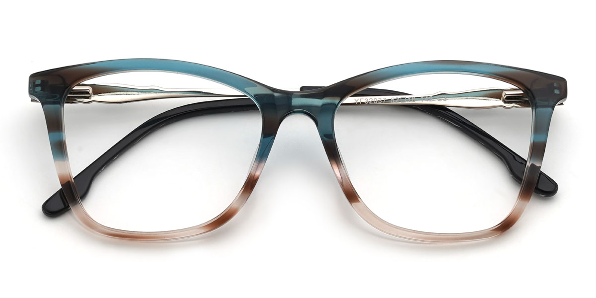 Bleu Écaille de tortue Ivoire Écaille de tortue Konner Lunettes - Rectangle Glasses