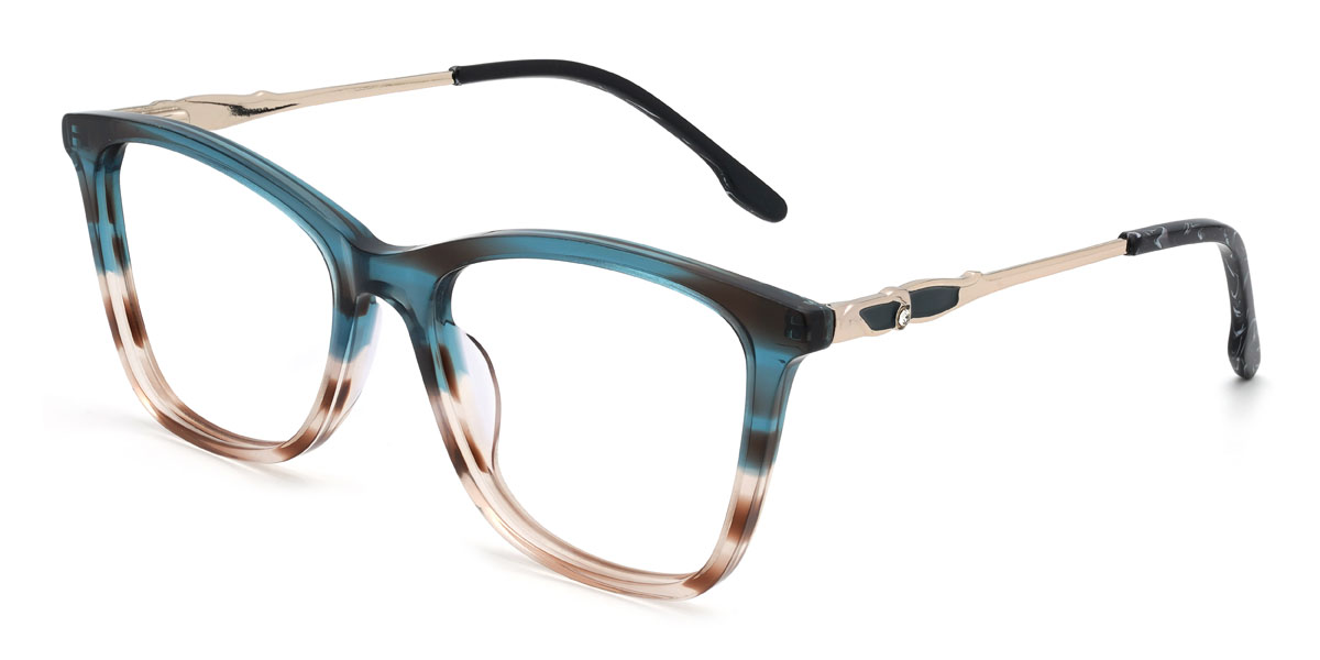 Bleu Écaille de tortue Ivoire Écaille de tortue Konner Lunettes - Rectangle Glasses