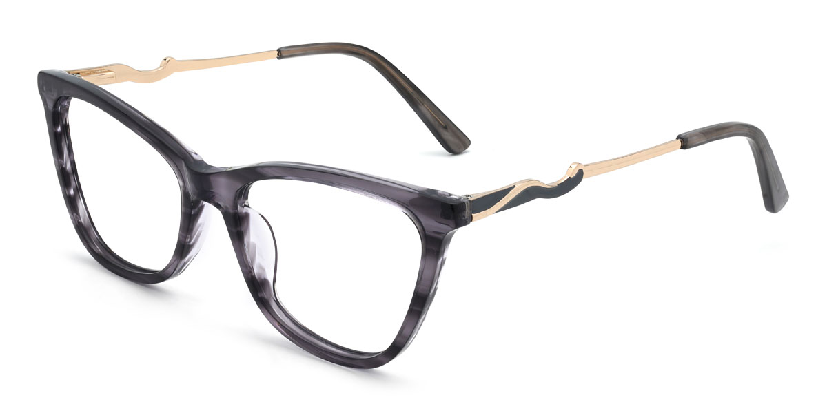 Gris Écaille de tortue Luiza Lunettes - Cat Eye Glasses