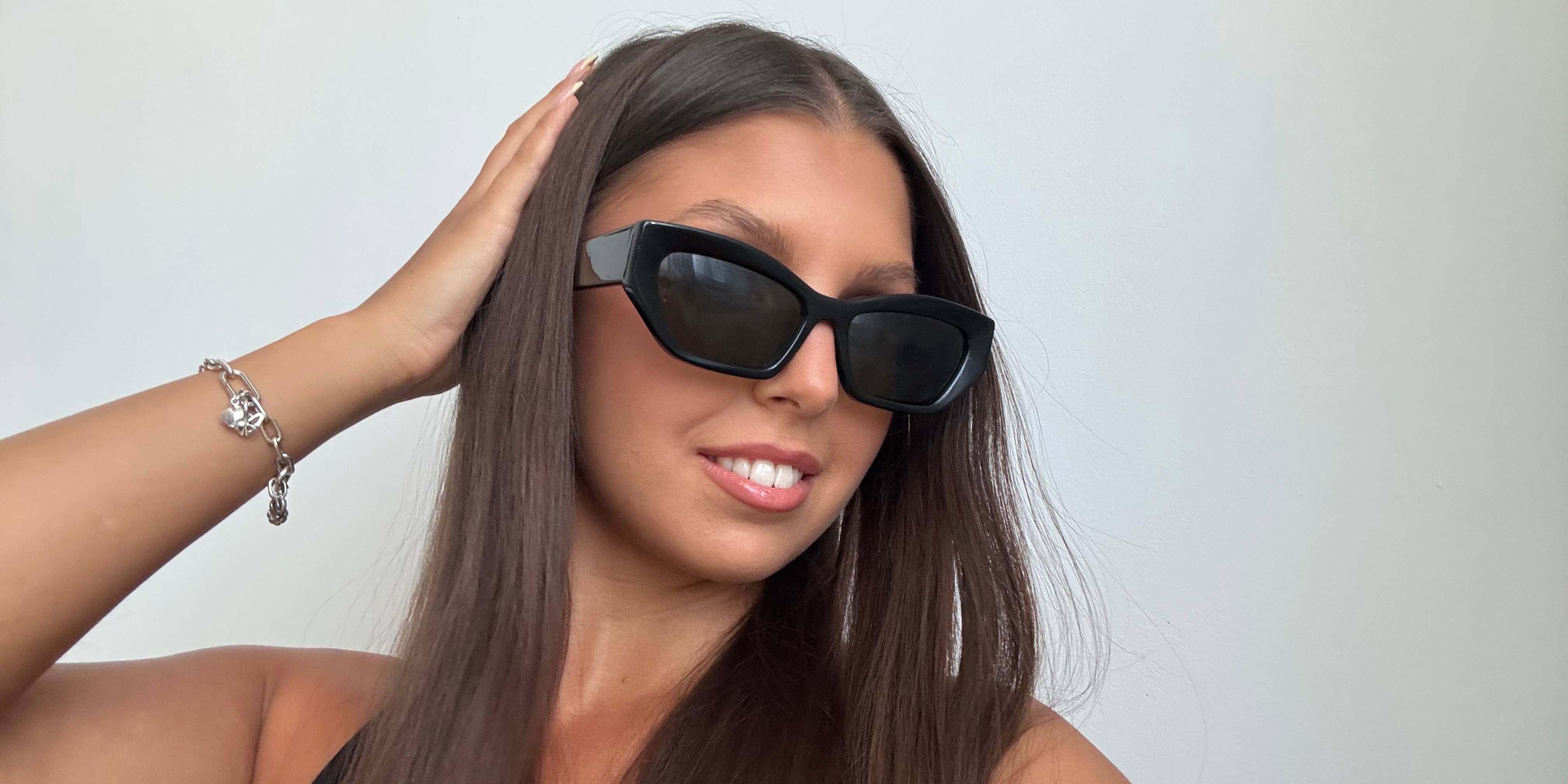 Fekete sötétzöld Renea Szemüveg - Cat Eye Sunglasses