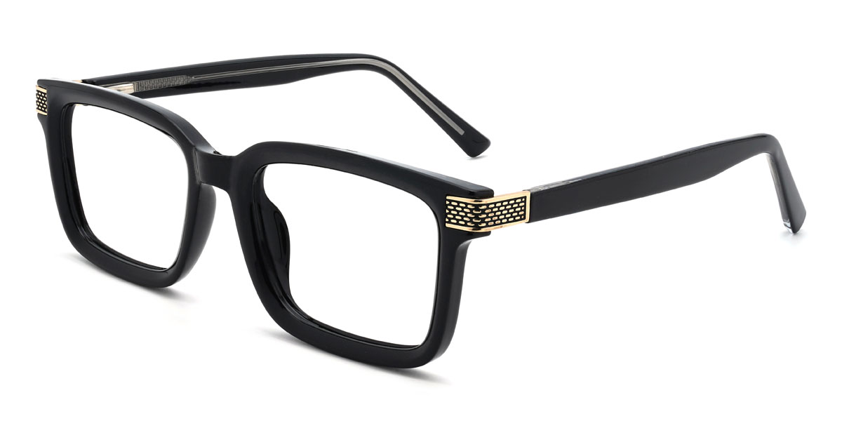 Preto Decker Óculos - Rectangle Glasses