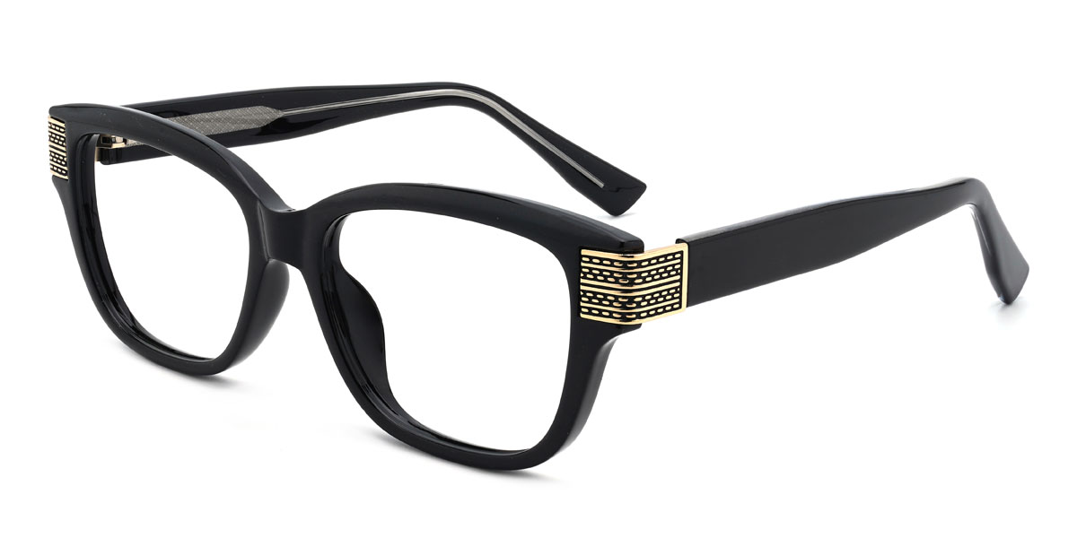 Preto Jabari Óculos - Rectangle Glasses