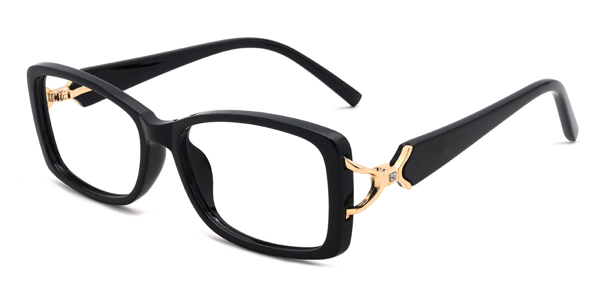 Preto Alexandria Óculos - Rectangle Glasses