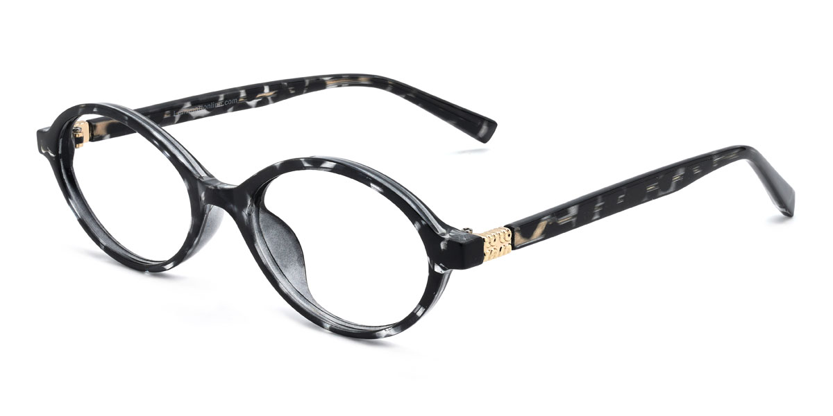 Black Tortoiseshell Andrea Glasses - Oval Glasses