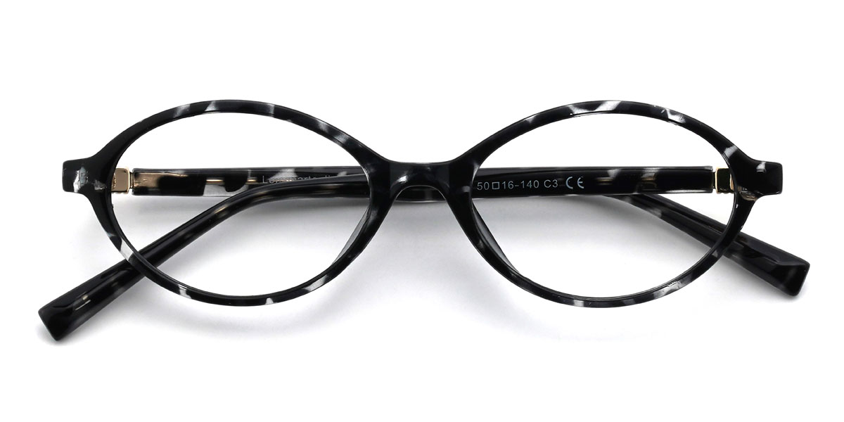 Black Tortoiseshell Andrea Glasses - Oval Glasses