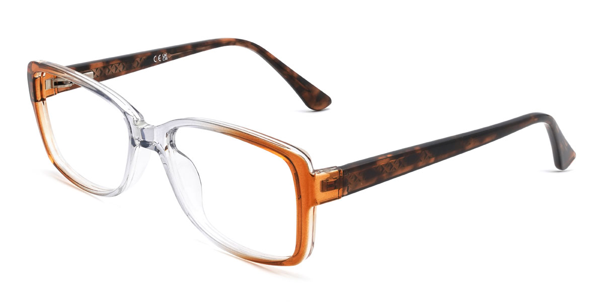 Dégradé Orange Tatum Lunettes - Rectangle Glasses