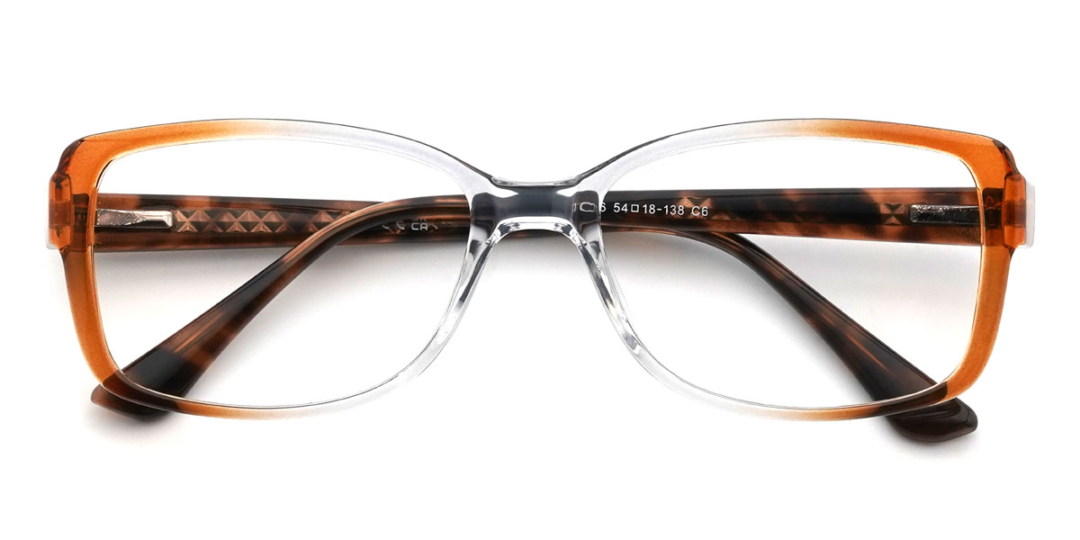 Dégradé Orange Tatum Lunettes - Rectangle Glasses