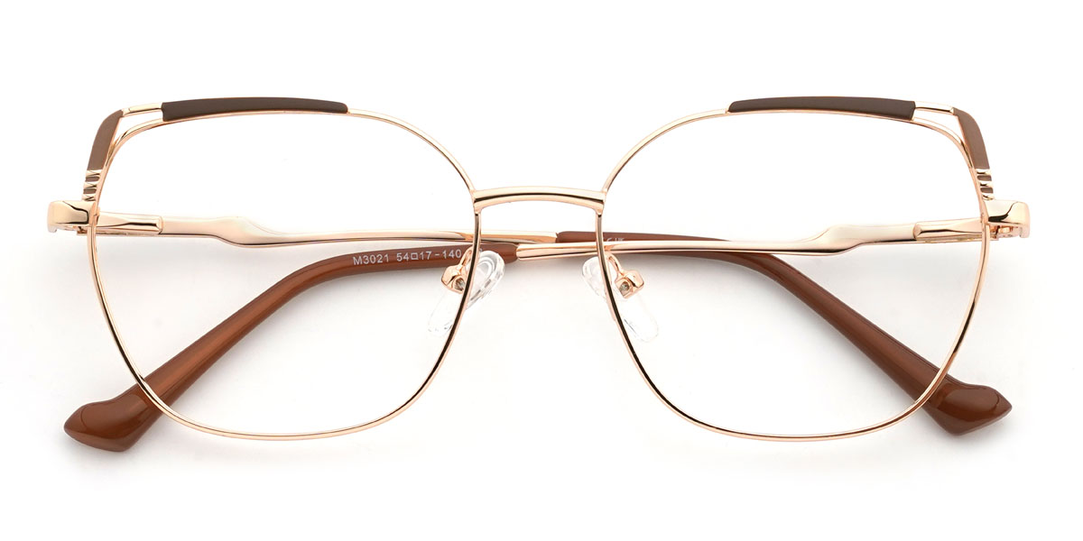 gold braun Wilma Brille - Rectangle Glasses