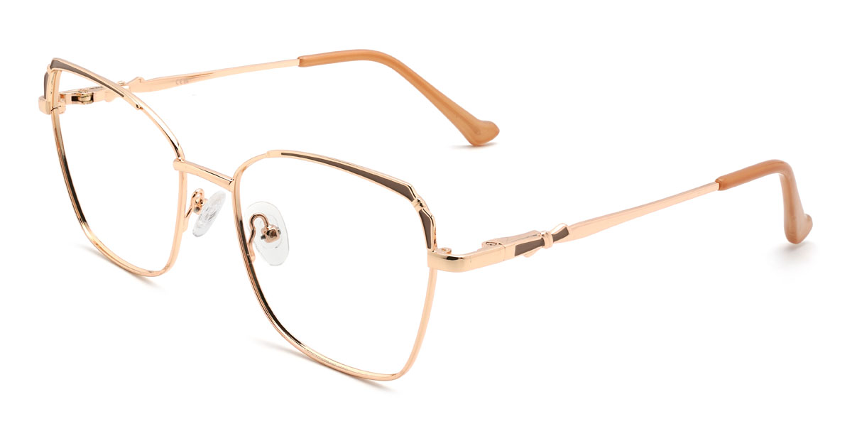 Doré Brun Federica Lunettes - Rectangle Glasses