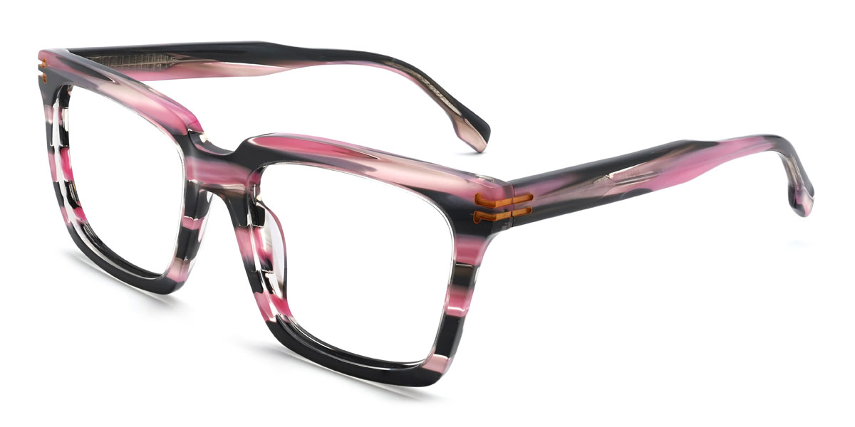Rosa Schildpatt Quorra Brille - Rectangle Glasses