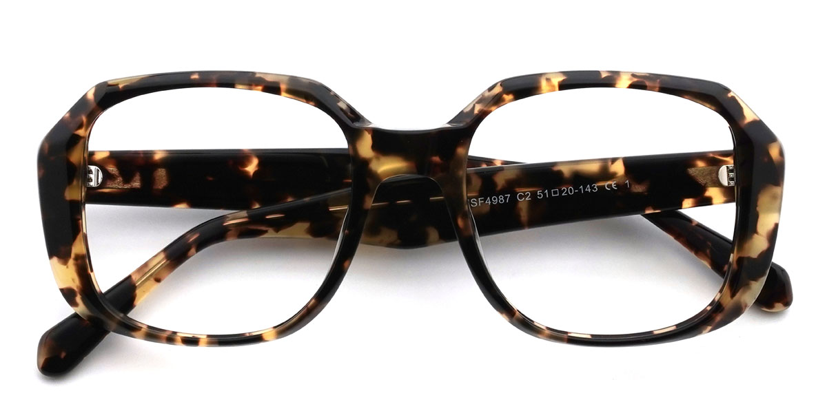 Ivoire Écaille de tortue Paola Lunettes - Rectangle Glasses