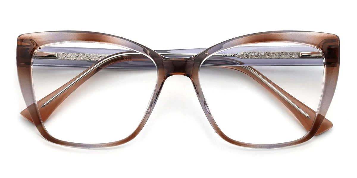 Brown Blue Hafsah Glasses - Rectangle Glasses