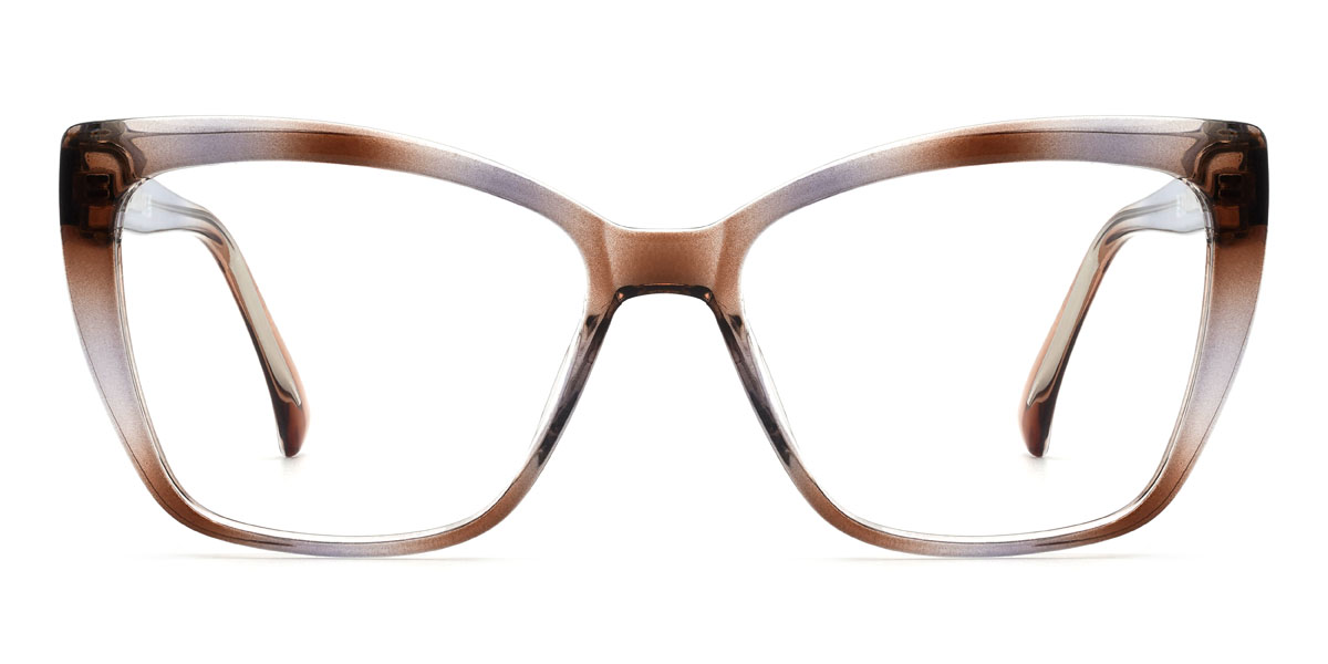 Brown Blue Hafsah Glasses - Rectangle Glasses