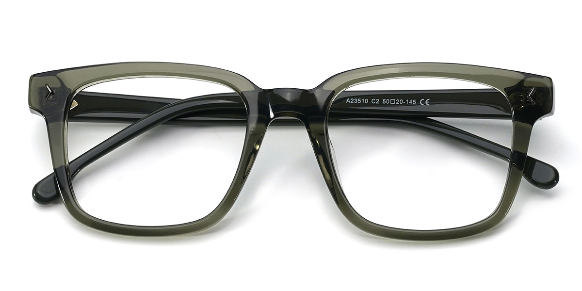 Green Tristin Glasses - Rectangle Glasses