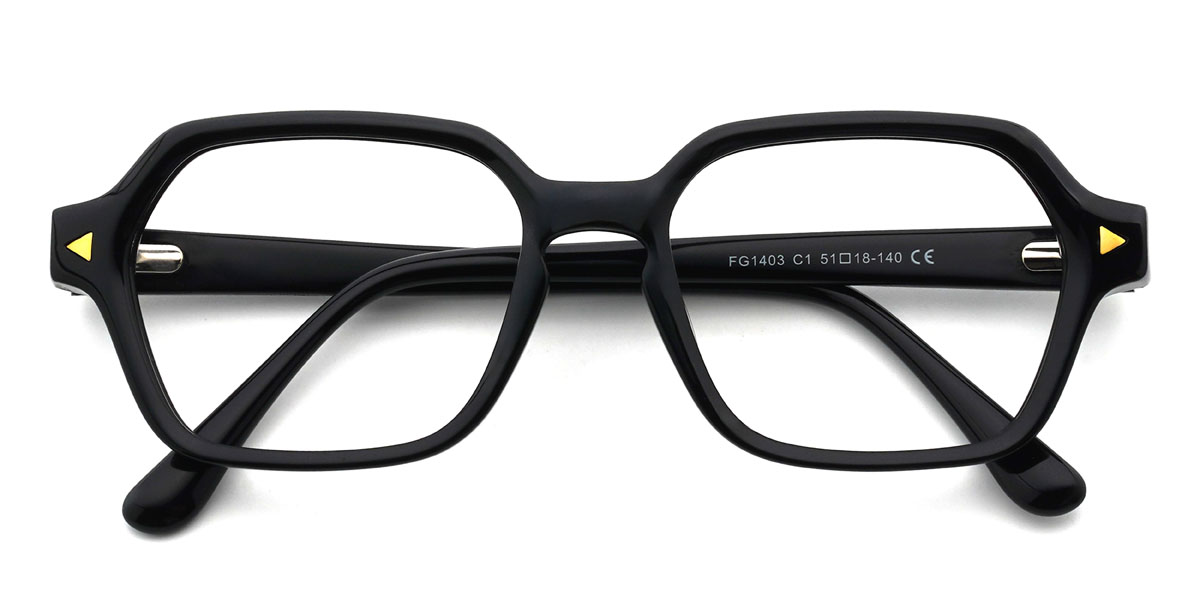 Black Cornelius Glasses - Rectangle Glasses