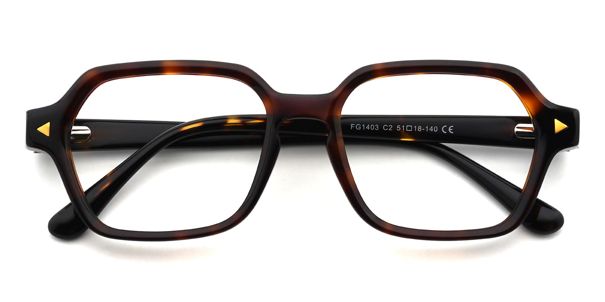 Deep Tortoiseshell Cornelius Glasses - Rectangle Glasses