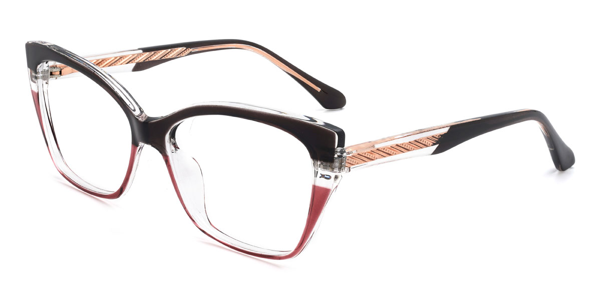 Brun Rouge Vianna Lunettes - Cat Eye Glasses