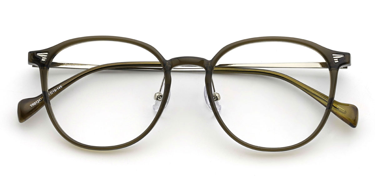 Olive Green Xaylen Glasses - Oval Glasses