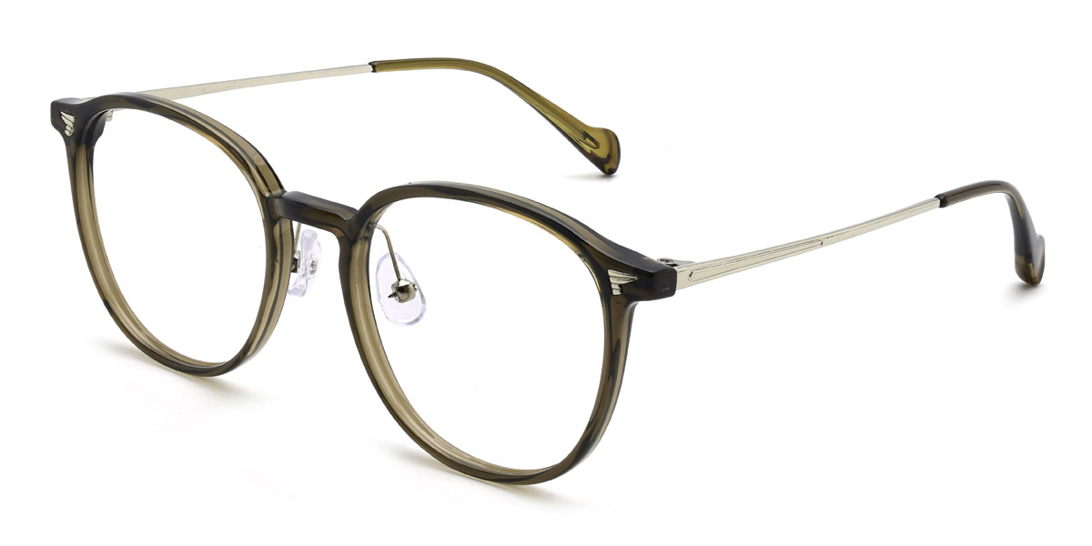 Olive Green Xaylen Glasses - Oval Glasses