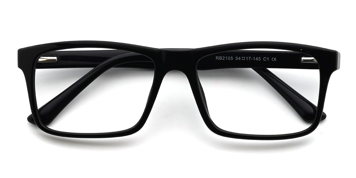 Preto Odyssey Óculos - Rectangle Glasses