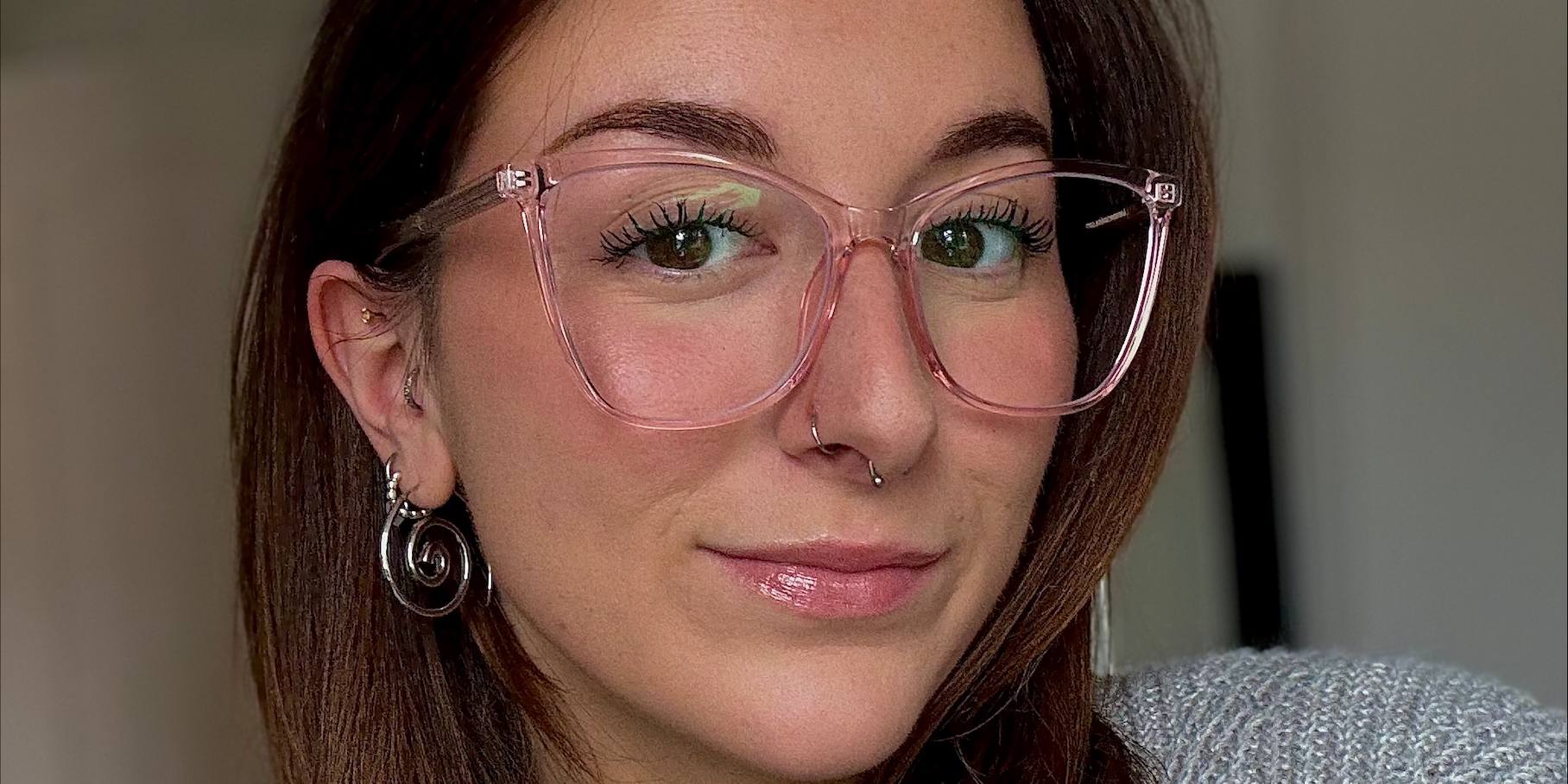 Light Pink Ligeia Glasses - Rectangle Glasses