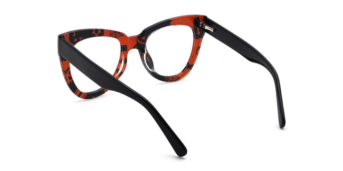 Noir Orange Harini Lunettes - Oval Glasses