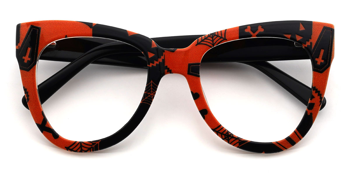 Noir Orange Harini Lunettes - Oval Glasses