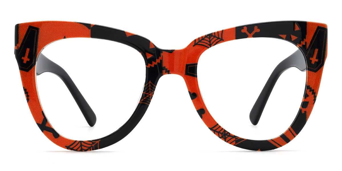 Noir Orange Harini Lunettes - Oval Glasses