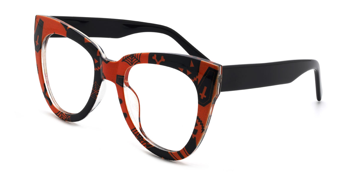 Noir Orange Harini Lunettes - Oval Glasses