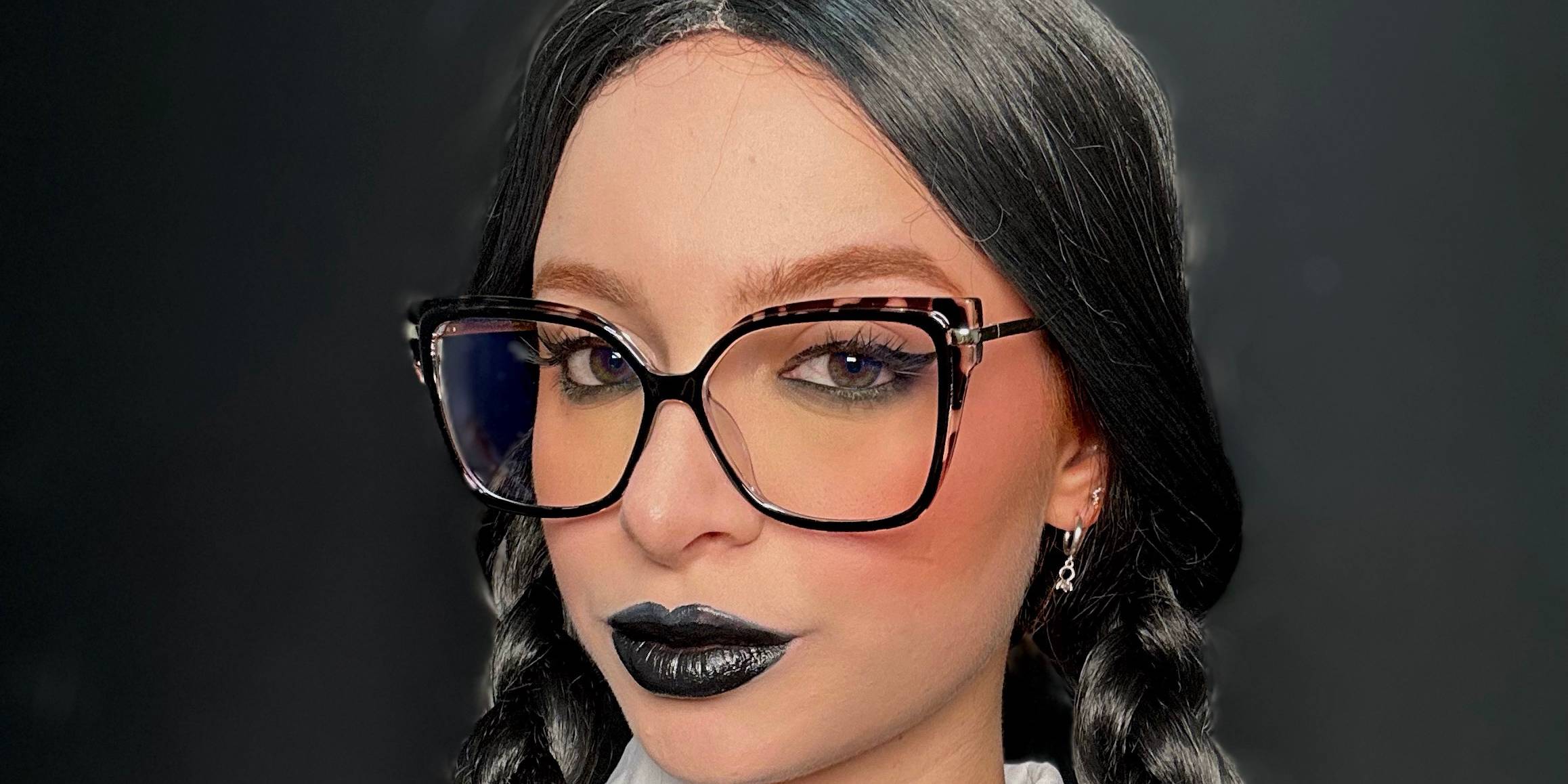 Black Brunette Spots Sarah Glasses - Square Glasses