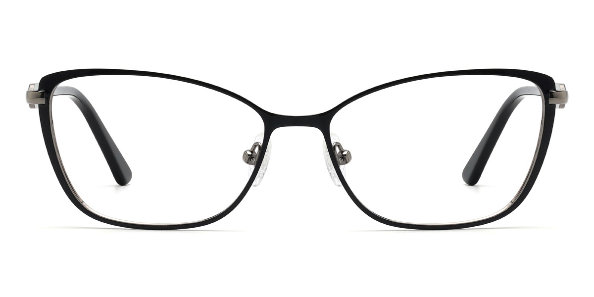 Black Silver Burke - Rectangle Glasses