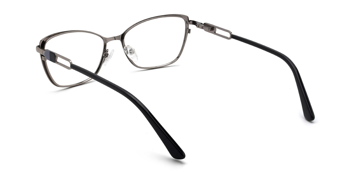 Schwarz Silber Burke Brille - Rectangle Glasses