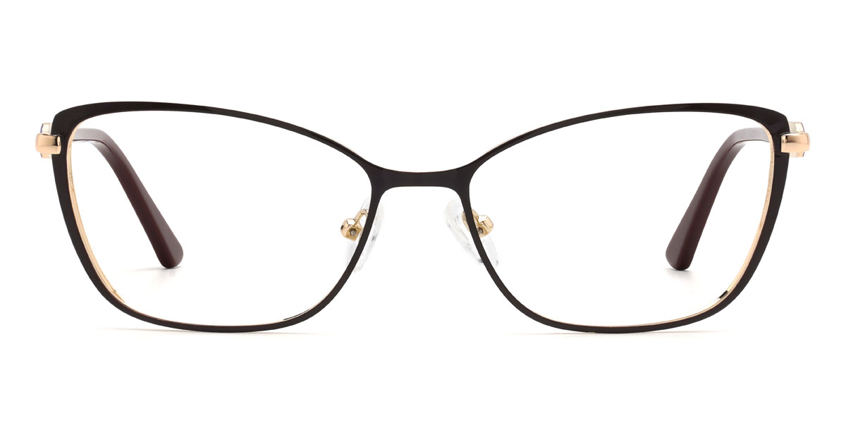 Gold Schwarz Burke Brille - Rectangle Glasses
