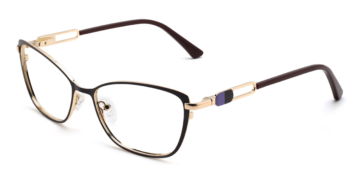 Gold Schwarz Burke Brille - Rectangle Glasses